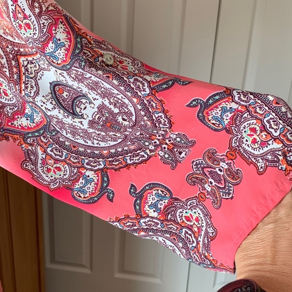Haggar Pink Paisley Blouse XL - Picture 5 of 11